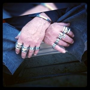 Men's stainless steel abstract rings